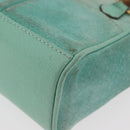 GUCCI Bamboo Hand Bag Suede 2way Turquoise Blue Gold 007 1793 0238 Auth YKZ601-15