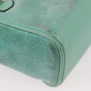 GUCCI Bamboo Hand Bag Suede 2way Turquoise Blue Gold 007 1793 0238 Auth YKZ601-16