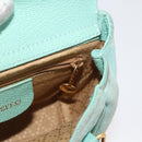 GUCCI Bamboo Hand Bag Suede 2way Turquoise Blue Gold 007 1793 0238 Auth YKZ601-21