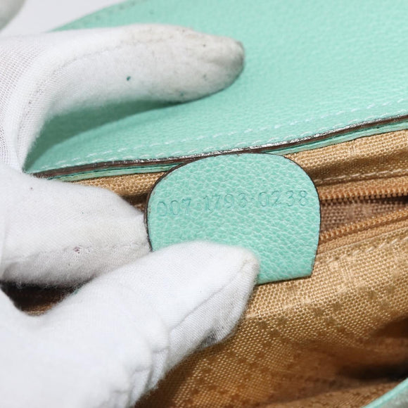 GUCCI Bamboo Hand Bag Suede 2way Turquoise Blue Gold 007 1793 0238 Auth YKZ601