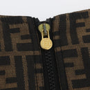 FENDI Zucca Canvas Skirt Black Brown Auth YKZ602A-3