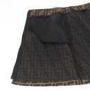 FENDI Zucca Canvas Skirt Black Brown Auth YKZ602A-5