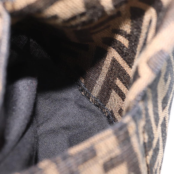 FENDI Zucca Canvas Skirt Black Brown Auth YKZ602A