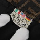 FENDI Zucca Canvas Skirt Black Brown Auth YKZ603A-11