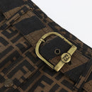 FENDI Zucca Canvas Skirt Black Brown Auth YKZ603A-3