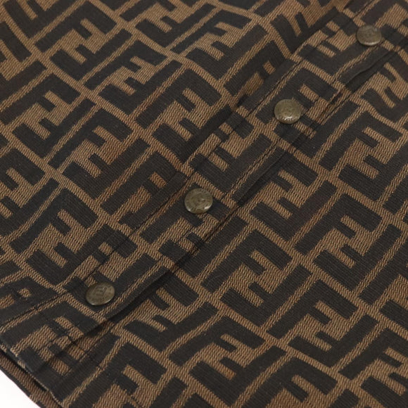 FENDI Zucca Canvas Skirt Black Brown Auth YKZ603A