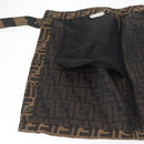 FENDI Zucca Canvas Skirt Black Brown Auth YKZ603A-6