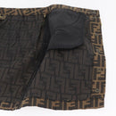 FENDI Zucca Canvas Skirt Black Brown Auth YKZ603A-8