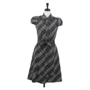 BURBERRY Nova Check One Piece Blue Label Canvas Gray Auth YKZ605A-1