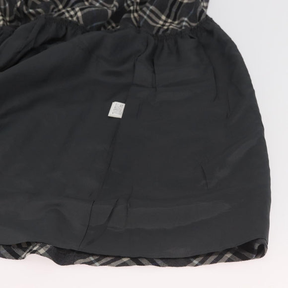BURBERRY Nova Check One Piece Blue Label Canvas Gray Auth YKZ605A