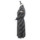 BURBERRY Nova Check One Piece Blue Label Canvas Gray Auth YKZ605A-3
