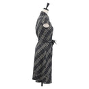 BURBERRY Nova Check One Piece Blue Label Canvas Gray Auth YKZ605A-4