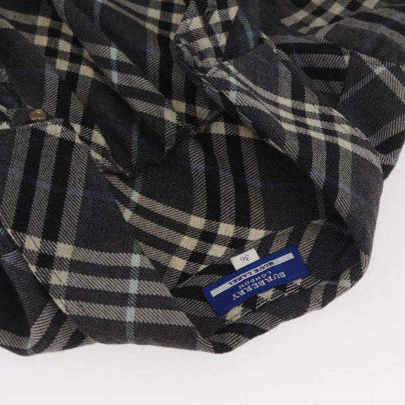 BURBERRY Nova Check One Piece Blue Label Canvas Gray Auth YKZ605A