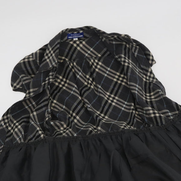 BURBERRY Nova Check One Piece Blue Label Canvas Gray Auth YKZ605A
