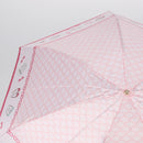 CELINE Macadam Canvas Folding Umbrella Nylon Pink Auth YKZ608A-3