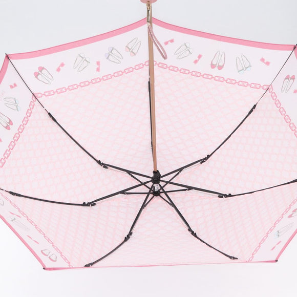 CELINE Macadam Canvas Folding Umbrella Nylon Pink Auth YKZ608A