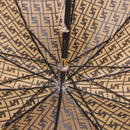 FENDI Zucca Canvas Umbrella Nylon Black Brown Auth YKZ610A-10