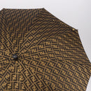 FENDI Zucca Canvas Umbrella Nylon Black Brown Auth YKZ610A-4