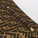 FENDI Zucca Canvas Umbrella Nylon Black Brown Auth YKZ610A-8