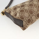 Salvatore Ferragamo Gancini Shoulder Bag Nylon Brown Gold Auth YKZ614-14