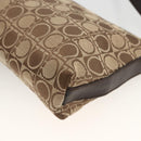 Salvatore Ferragamo Gancini Shoulder Bag Nylon Brown Gold Auth YKZ614-15