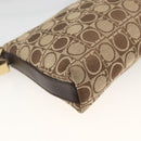 Salvatore Ferragamo Gancini Shoulder Bag Nylon Brown Gold Auth YKZ614-16