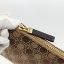 Salvatore Ferragamo Gancini Shoulder Bag Nylon Brown Gold Auth YKZ614-10