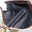 Salvatore Ferragamo Gancini Shoulder Bag Nylon Brown Gold Auth YKZ614-11