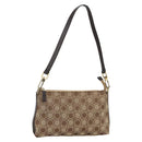 Salvatore Ferragamo Gancini Shoulder Bag Nylon Brown Gold Auth YKZ614-1