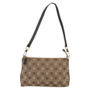 Salvatore Ferragamo Gancini Shoulder Bag Nylon Brown Gold Auth YKZ614-13