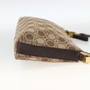 Salvatore Ferragamo Gancini Shoulder Bag Nylon Brown Gold Auth YKZ614-4