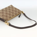 Salvatore Ferragamo Gancini Shoulder Bag Nylon Brown Gold Auth YKZ614-7