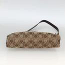 Salvatore Ferragamo Gancini Shoulder Bag Nylon Brown Gold Auth YKZ614-5