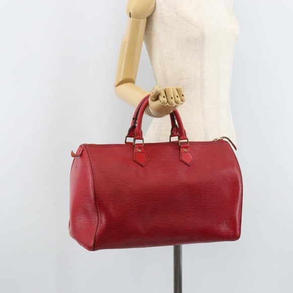 LOUIS VUITTON Epi Speedy 35 Hand Bag Castilian Red M42997 LV Auth YKZ623A