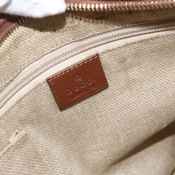 GUCCI GG Canvas Guccissima Bag Canvas Leather Beige Silver 161822 Auth YKZ624
