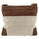 GUCCI GG Canvas Guccissima Bag Canvas Leather Beige Silver 161822 Auth YKZ624-2