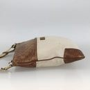 GUCCI GG Canvas Guccissima Bag Canvas Leather Beige Silver 161822 Auth YKZ624-3
