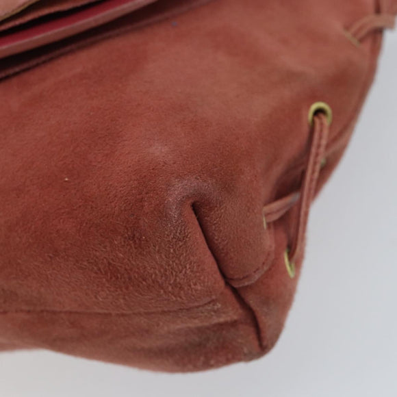 GUCCI Shoulder Bag Suede Pink Gold 95107 Auth YKZ626