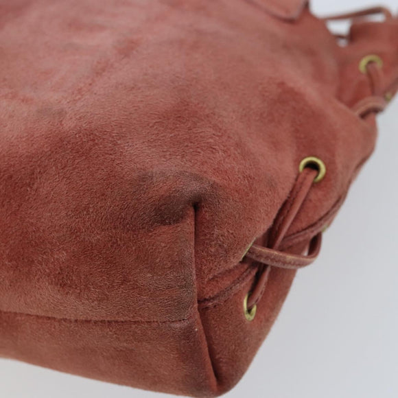 GUCCI Shoulder Bag Suede Pink Gold 95107 Auth YKZ626