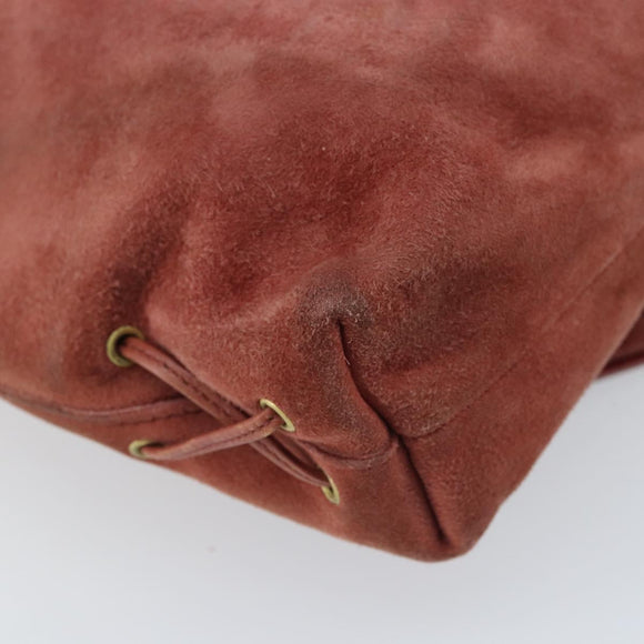 GUCCI Shoulder Bag Suede Pink Gold 95107 Auth YKZ626