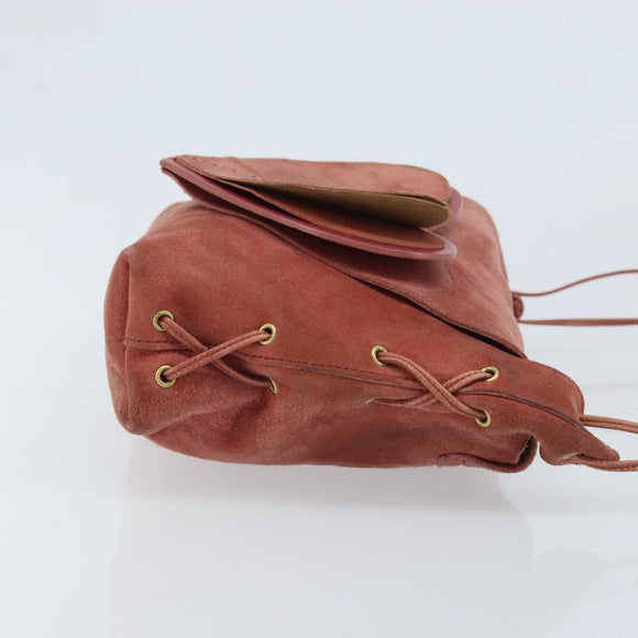 GUCCI Shoulder Bag Suede Pink Gold 95107 Auth YKZ626