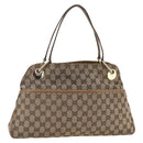 GUCCI GG Canvas Hand Bag Beige Gold 121023 Auth YKZ627-1