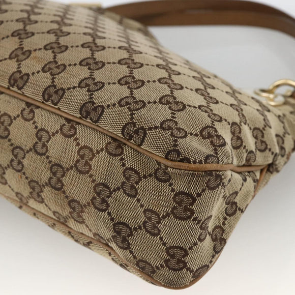 GUCCI GG Canvas Hand Bag Beige Gold 121023 Auth YKZ627