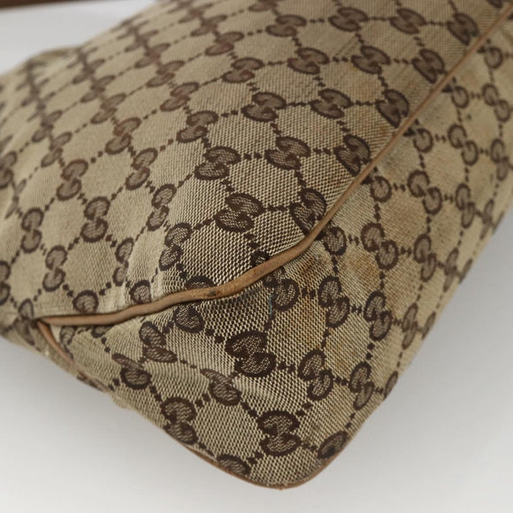 GUCCI GG Canvas Hand Bag Beige Gold 121023 Auth YKZ627