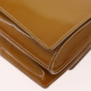 Salvatore Ferragamo Hand Bag Patent leather 2way Beige Silver Auth YKZ631-18