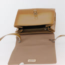 Salvatore Ferragamo Hand Bag Patent leather 2way Beige Silver Auth YKZ631-10