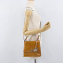 Salvatore Ferragamo Hand Bag Patent leather 2way Beige Silver Auth YKZ631-25