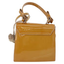 Salvatore Ferragamo Hand Bag Patent leather 2way Beige Silver Auth YKZ631-2