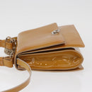 Salvatore Ferragamo Hand Bag Patent leather 2way Beige Silver Auth YKZ631-4
