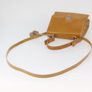 Salvatore Ferragamo Hand Bag Patent leather 2way Beige Silver Auth YKZ631-9